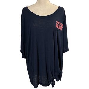 3X Boston Red Sox, New Era Brand Scoop Neck Front Tie Short Sleeve Tee